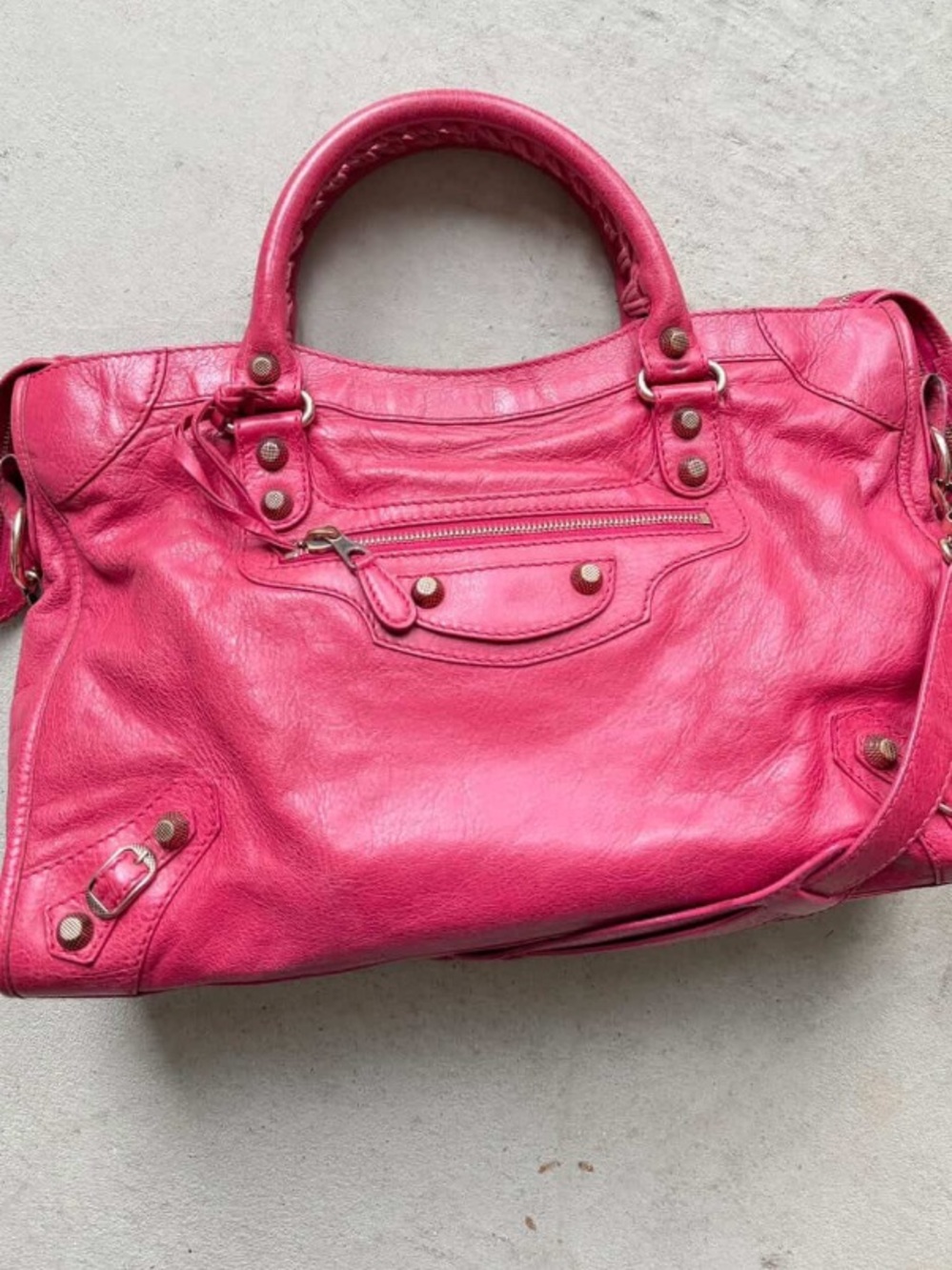 Pink Balenciaga city 2012 Nicolas Ghesquière agneau red rose thulian motorcycle - Picture 2 of 13
